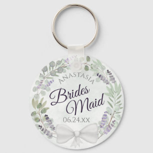 Porte-clés Bridesmaid Eucalyptus & Lavender Wreath Wedding