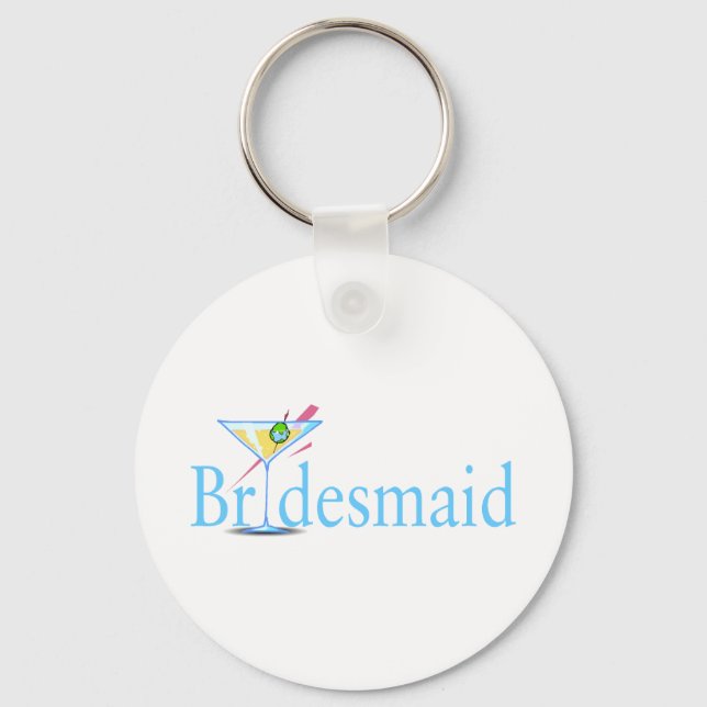 Porte-clés Bridesmaid Martini Blue (Recto)