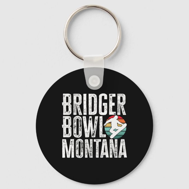 Porte-clés Bridger Bowl Montana Snowboard Snowboard Snowbo (Recto)