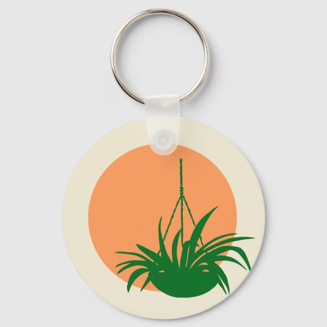Porte-clés Bright Green Orange Spider Plant Keychain (Recto)