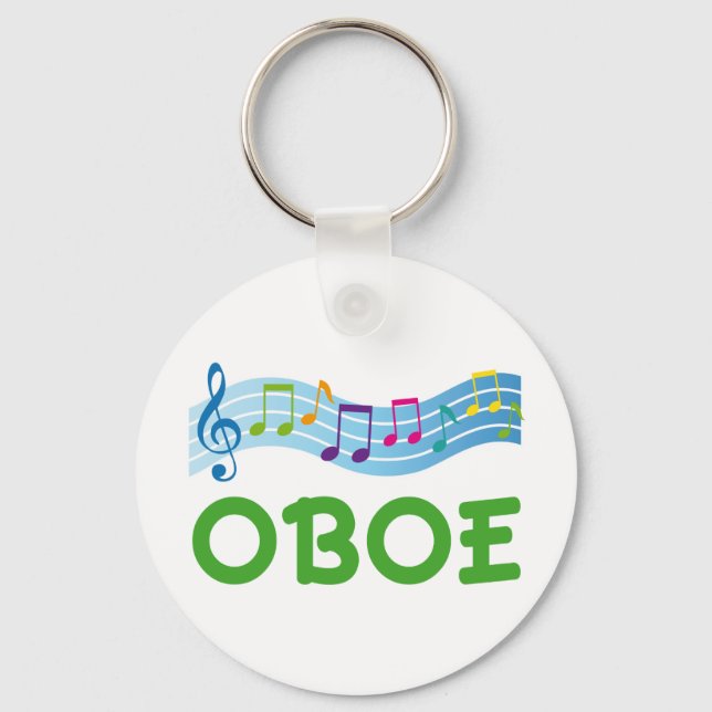 Porte-clés Bright Music Staff Oboe Cadeau (Recto)