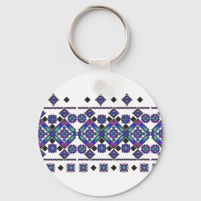 Porte-clés Broderie bleue (Recto)