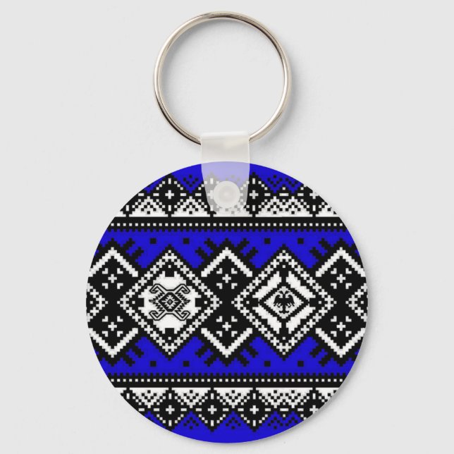 Porte-clés Broderie bleue (Recto)