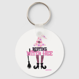 Porte-clés Broomstick Halloween visage Sorcière de repos