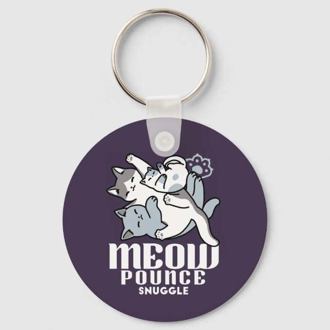 Porte-clés Brosse à lait - Chats à couchage mignon (Recto)