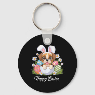 Porte-clés Brouillard mignon Chien Floral Oeufs de Pâques Bys