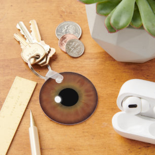 Porte-clés Brown Eye Iris Eyeball Cool Custom Round Porte - c