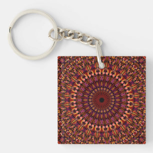 Porte-clés Brown floral Mandala Design-48566