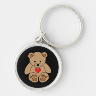 Porte-clés Brown Teddy Bear Coeur Saint Valentin Je t'aime