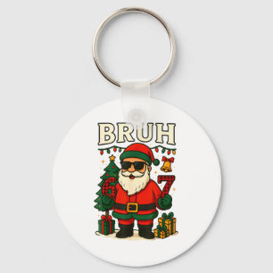 Porte-clés Bruh 67 Six Seven 6 7 Mème de Noël Père Noël Pyjam