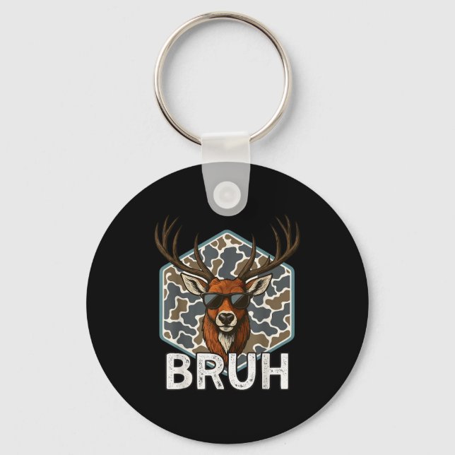 Porte-clés Bruh Deer Hunter Funny Deer Hunting Camo Men Teens (Recto)