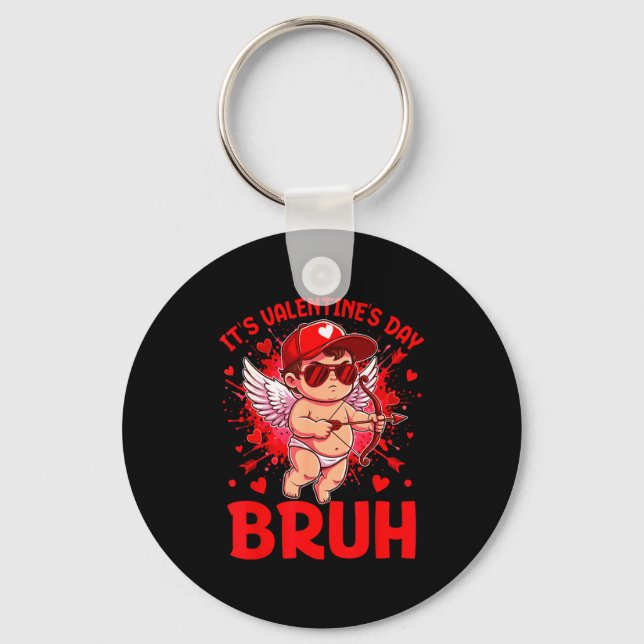 Porte-clés Bruh Valentines Day Boys Kids Funny Heart Valentin (Recto)
