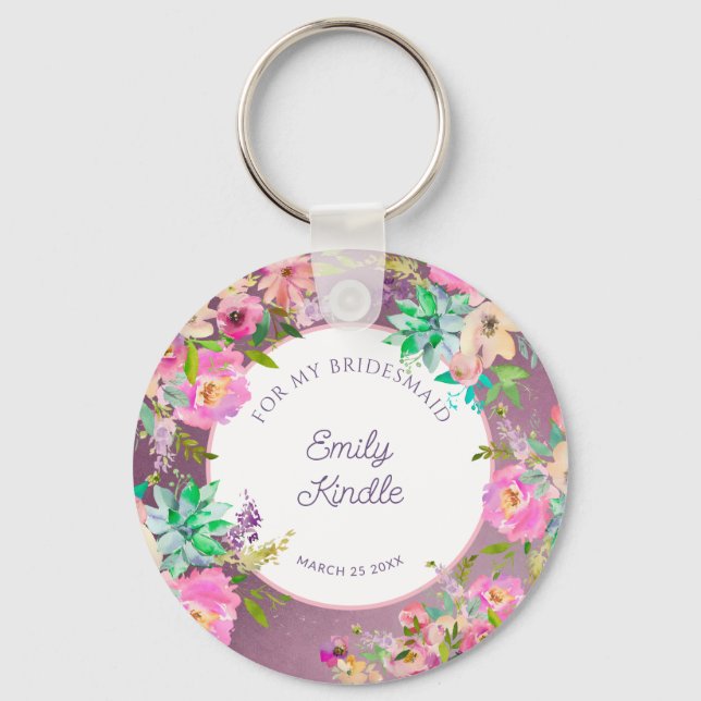 Porte-clés Brûlé Lavande Anglais Fête des mariées de jardin (Recto)