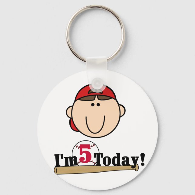 Porte-clés Brunette Boy Baseball 5e anniversaire (Recto)