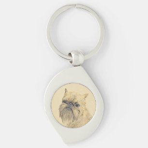 Porte-clés Bruxelles Griffon Peinture - Cute Original Chien A