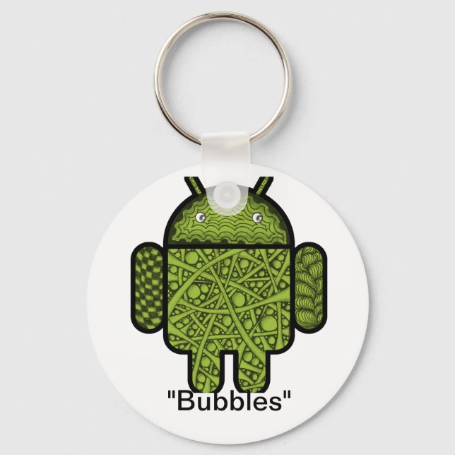 Porte-clés Bubbles Doodle Character pour le robot Android™ (Recto)