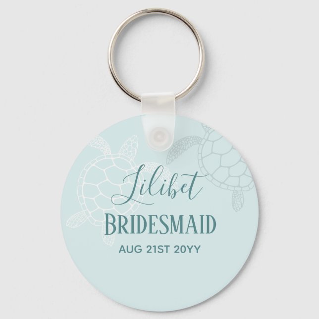 Porte-clés BUDGET Bridesmaid Fête de mariage cadeaux SEA TURT (Recto)