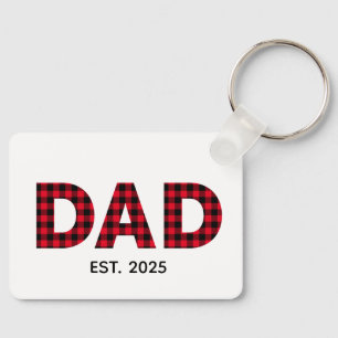 Porte-clés Buffalo moderne Plaid Papa Date d'établissement Ph