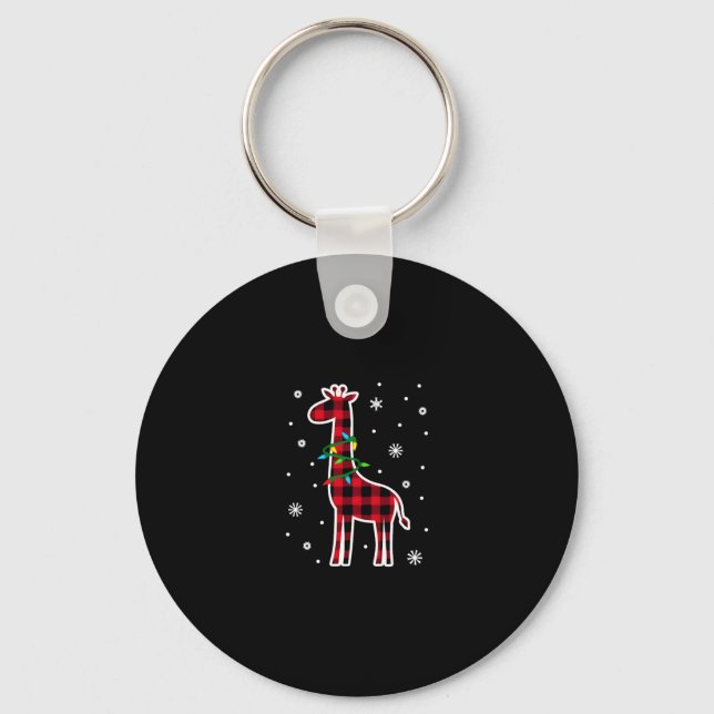 Porte-clés Buffalo Plaid Family Matching Giraffe Christmas Pa (Recto)