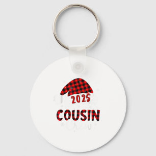 Porte-clés Buffalo Plaid Père Noël 2025 Cousin Crew Christmas