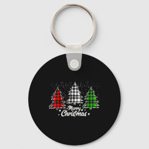 Porte-clés Buffle de Noël Plaid Rouge Blanc Vert Noël