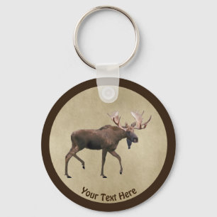 Porte-clés Bull Moose Sur Ancien Papier