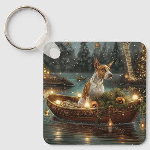 Porte-clés Bull Terrier Noël Festive Voyage