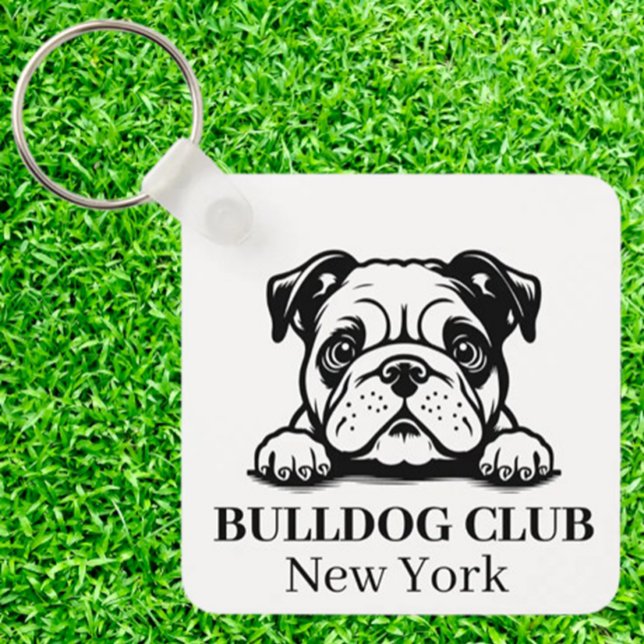 Porte-clés Bulldog Custom Club Theme porte - clé (Show your love for bulldogs with a custom Club Theme keychain.  )