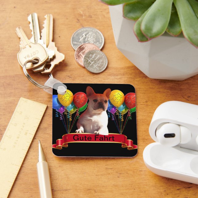 Porte-clés Bulldog français avec ballons (Bureau)