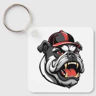 PORTE-CLÉS BULLDOG WITH BASEBALL CAP