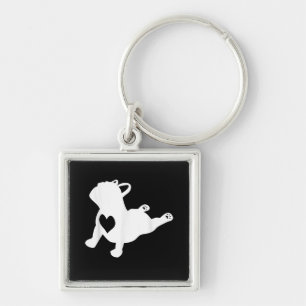 Porte-clés Bulldog Yoga Pose Love Heart Workout