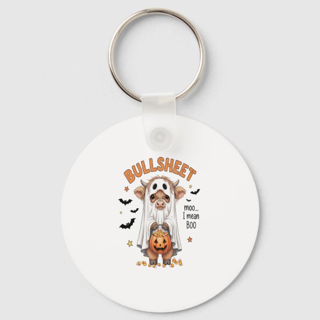 Porte-clés Bullsheet Highland Cow Funny Ghost (Recto)