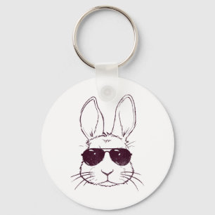 Porte-clés Bunny Face Rabbit Sungles Beach Vacances été Ea