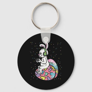 Porte-clés Bunny Gamer Jeux de Pâques Contrôleur de jeu Chass