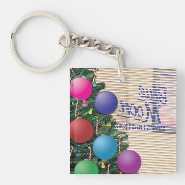 Porte-clés Bureau de Noël coloré Porte - clé d'art (Devant)