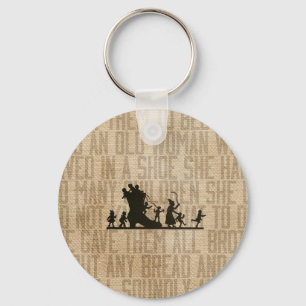Porte-clés Burlap Vintage Vielle Femme Vécue Chaussure Soins 