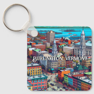 Porte-clés Burlington, Vermont Comic Style Art