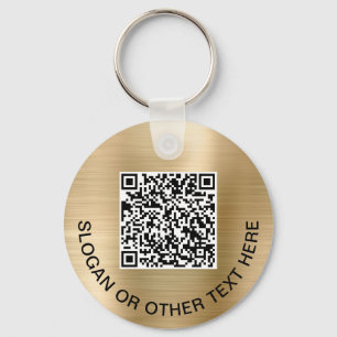 Porte-clés Business 2 QR Codes Or promotionnel