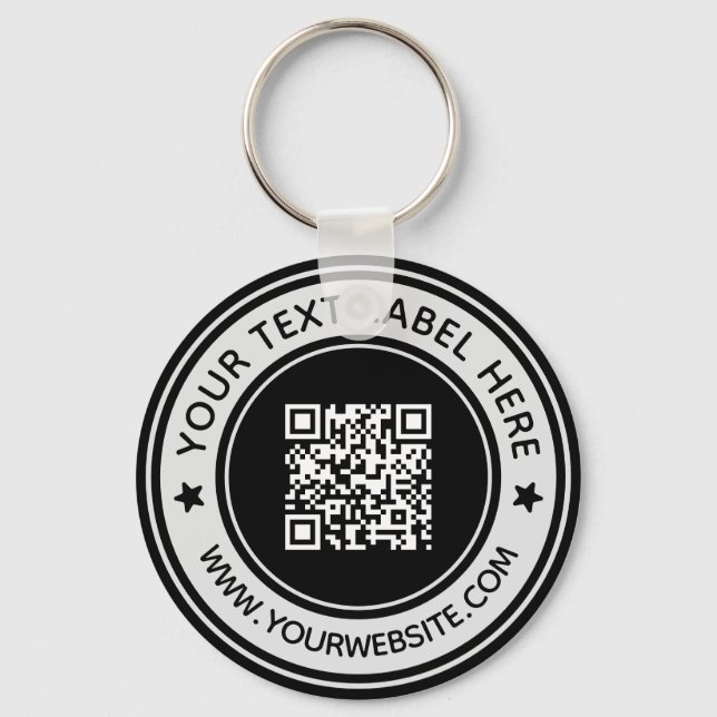 Porte-clés Business Professional Scan Me QR Code Modern Black (Recto)