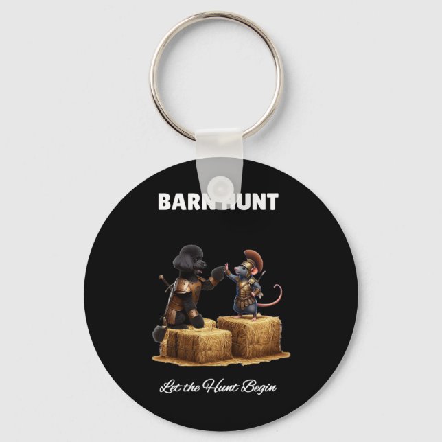 Porte-clés Byrn Hunt Lover - Joli Rat Guerrier Et Poodle Noir (Recto)
