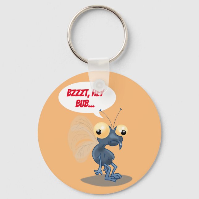 Porte-clés Bzzt, Hey Bub ! Cartoon Fly (Recto)
