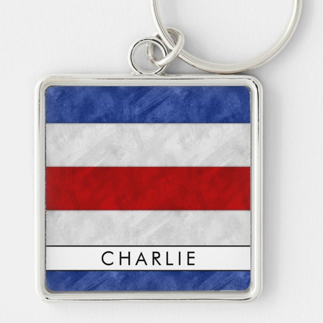 Porte-clés C Charlie Signal Nautique Drapeau + Votre Nom (Devant)