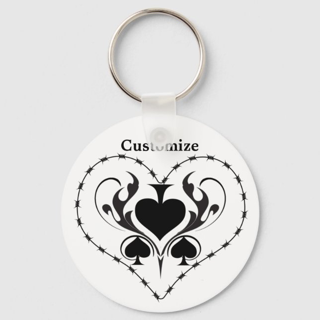 Porte-clés Câble Barbelé Coeur Black Spades Thunder_Cove (Recto)