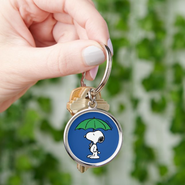 Porte-clés cacahuètes | Parapluie vert Snoopy (main)
