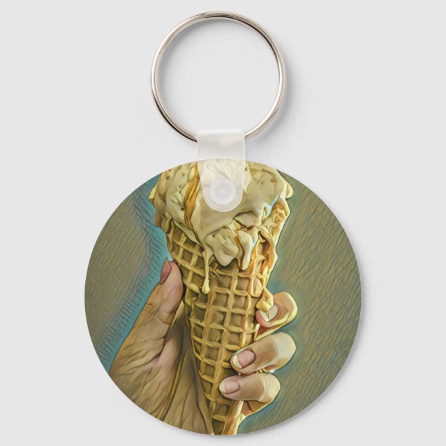 Porte-clés Cadeau amoureux de crème glacée (Recto)