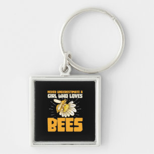 Porte-clés Cadeau apiculteur Une fille qui aime les abeille