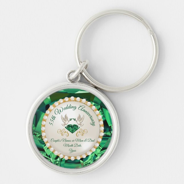 Porte-clés Cadeau bon marché du 55e anniversaire pour femme,  (Devant)