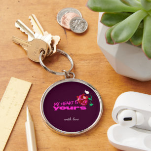 Porte-clés Cadeau Cœur Anatomique Rose Gras–