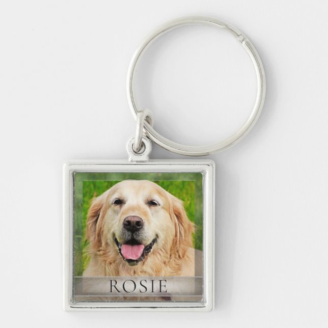 Porte-clés Cadeau commémoratif de chien personnalisé (Devant)