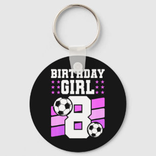 Porte-clés Cadeau d'anniversaire de 8 ans pour fille Soccer F